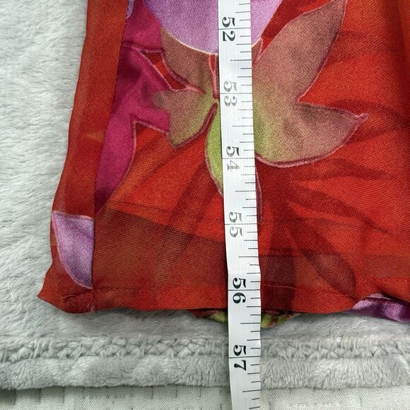 Monsoon Silk Blend Slip Dress US 8 UK 10 Pink Red Floral Maxi Bias Cut Romantic - Picture 7 of 12